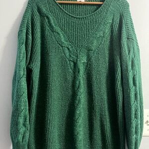 LC Lauren Conrad Emerald Cable Knit Sweater